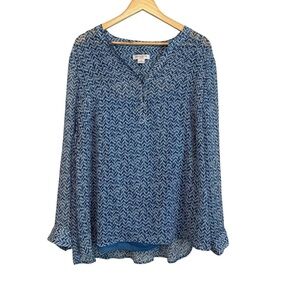 Liz Claiborne Women's 2X Work Casual Layered Chiffon Tank Soft Stretchy Blouse